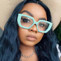 Custom Logo 2025 Fashion Retro Colorful Oversized Square Eyeglasses Anti Blue Light Computer Glasses Frames for Women