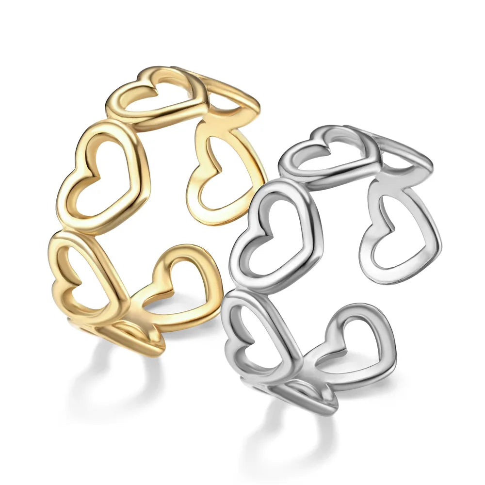 Hot Sale Adjustable Heart Rings Simple X-shaped Cross Ring Stainless Steel Snake Ring to My Son to My Dauther
