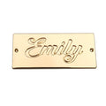 2023 Custom 2 Holes Engraved Metal Plate Logo Sewing Zinc Alloy Brand Garment Label Metal Tags With Custom Logo for Clothing