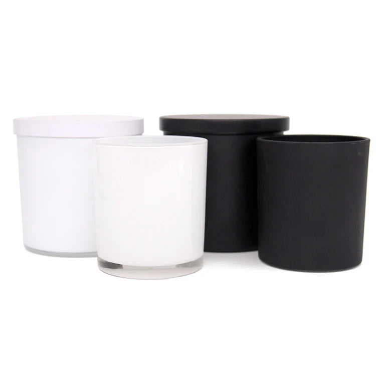Wholesale Luxury 3 Wicks Large Black Round Soy Glass Candle Jars With Lids in Bulk