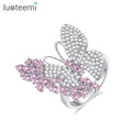 LUOTEEMI New Fashion Finger Cz Cubic Zirconia Copper Alloy Brass Luxury for Butterfly Ring Jewelry Woman