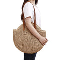 Round Fashion Creative Large-capacity Single Shoulder Bag Leisure Simple Woven Straw Beach Bag