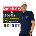 91.5% Polyester 8.5% Spandex Men's Polo Shirts Sporty Pocket Polo Shirt Custom logo Quickdry Polo for Men