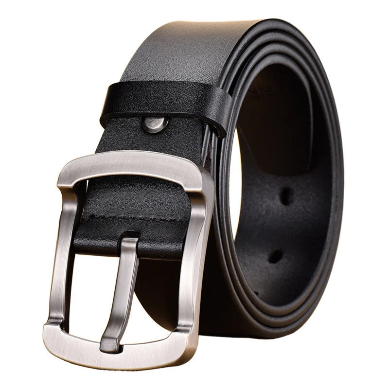 Hot Sale Customizable Yamo Men's Genuine Leather Alloy Buckle 3.8cm Width Black/Brown Luxury Belt