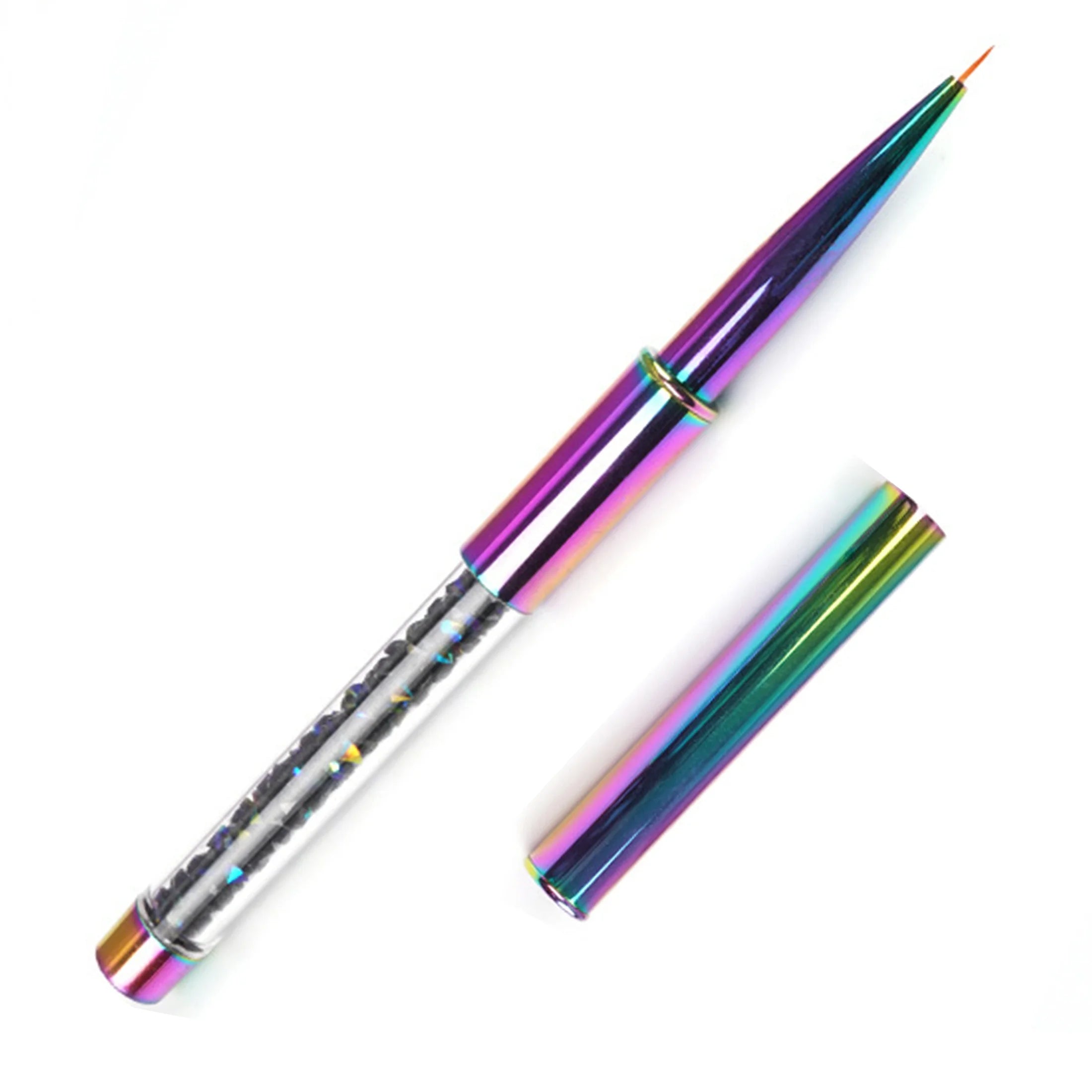 Japanese Nails Tool Colorful Glitter Metal Handle Polish UV Painting Nail Art Brushes