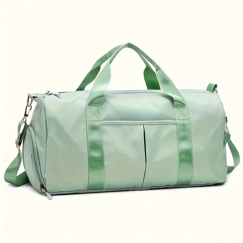 Oxford Cloth Gym Yoga Bag with Fashionable Zipper Closure Weekend Casual Shoulder Fitness Bag with Shoe Compartment for Travel