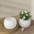 Stripe Plaster Silicone Candle Jar Cup Mold DIY Round Flower Pot Decora Silicon Molds for Epoxy Resin Gypsum Concrete Art Making