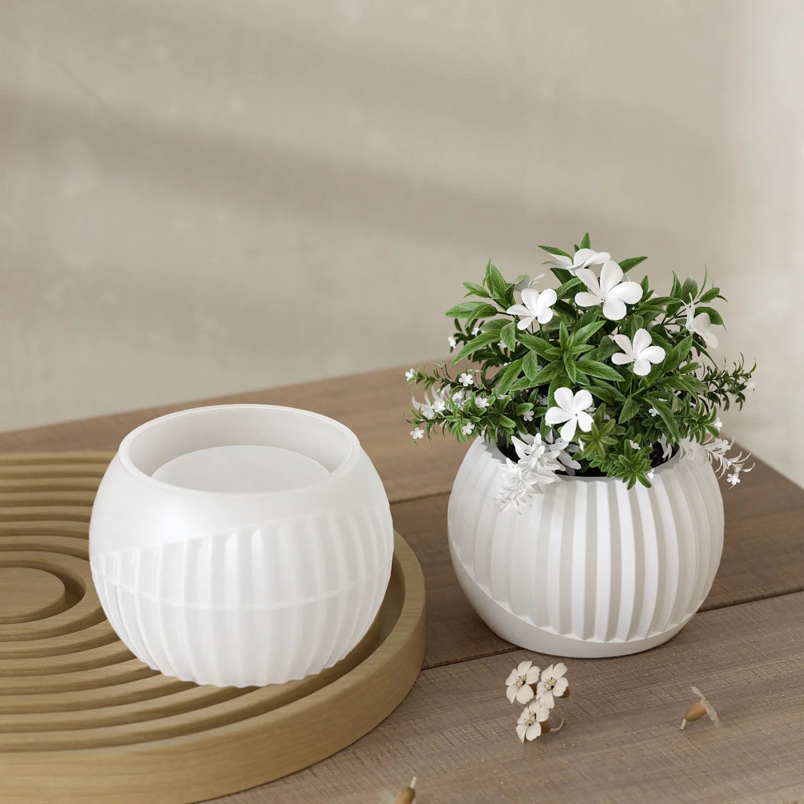 Stripe Plaster Silicone Candle Jar Cup Mold DIY Round Flower Pot Decora Silicon Molds for Epoxy Resin Gypsum Concrete Art Making