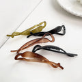 Korean Vintage Banana Hair Clips Claw Hair Accessories Girl Acrylic Acetate Barrette Crab Vertical Ponytail Horizontal Clip Jaw
