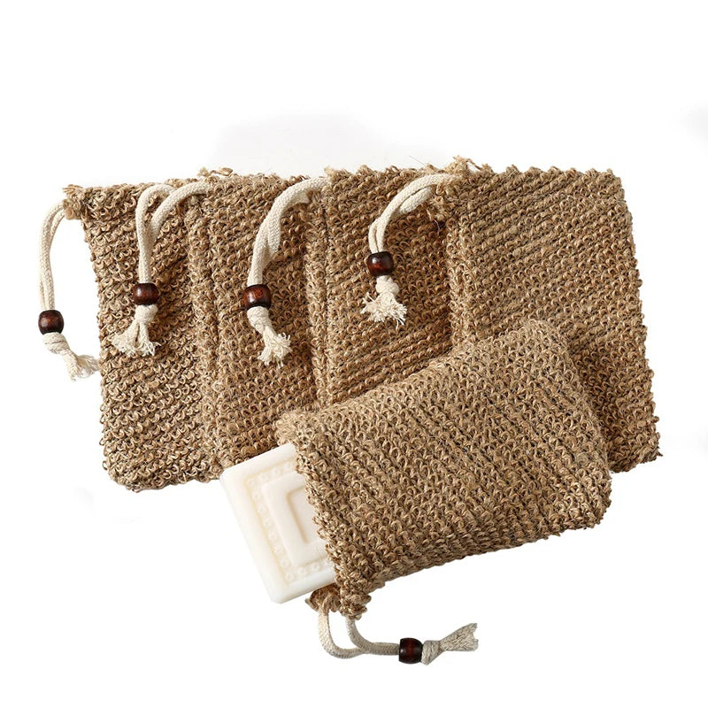 Hot Selling Eco-Friendly 100% Cotton Soap Mesh Bag With Drawstring Soap Packaging Saver Pouch Net Bag for Shower