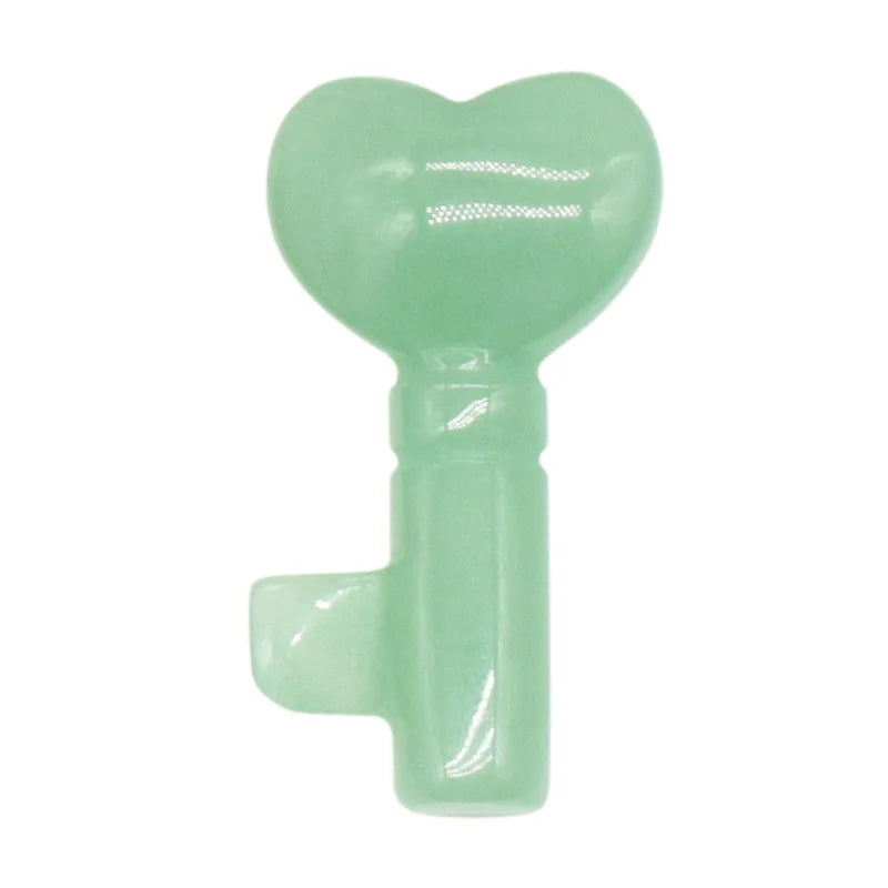 DIY Hot Selling Natural Crystal Multi-Material Green Aventurine Heart Shape Key Carved Pieces Home Decoration Friends Creative Gift