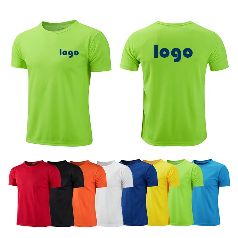 Cheap Blank Tee Men's Polyester Quick Dry Fit Sport Tshirt Gym Short Designer t Shirt Custom Printing logo Fitness T-shirt