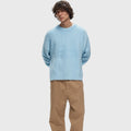 Plus Size Men's Cashmere Winter Sweater - Loose Neck Long Sleeve Fuzzy Mohair Pullover with Thermal Insulation