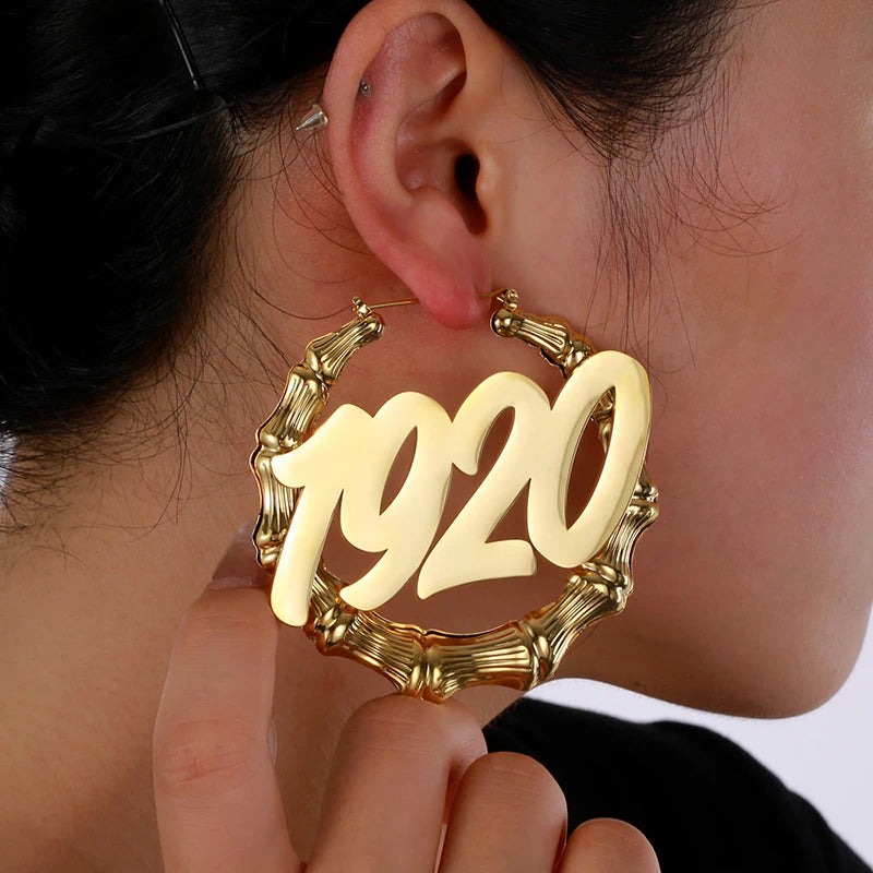 Custom Name Personalized Stainless Steel Hoop Earrings Silver/Gold Plated Hip Hop Trend Women's Jewelry Mother's Day Anniversary