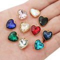 Stainless Steel Glass Crystal Heart Charm Pendants for Heart Necklace DIY Making