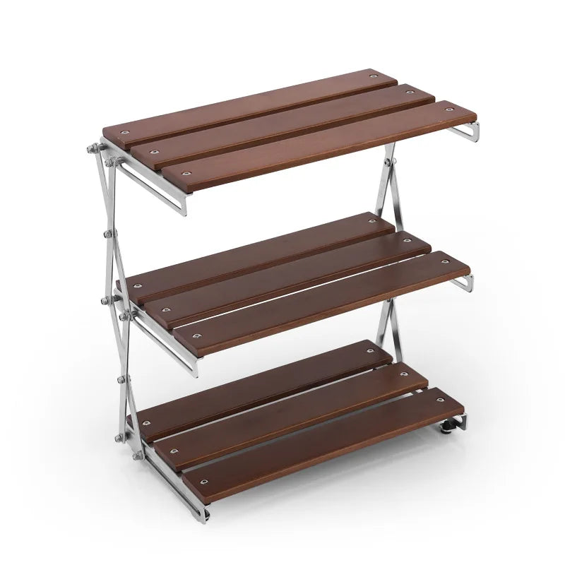Wholesale Outdoor Three-Layer Foldable Camping Shelving Portable Foldable Camping Table Portable CampingTable for Cooking