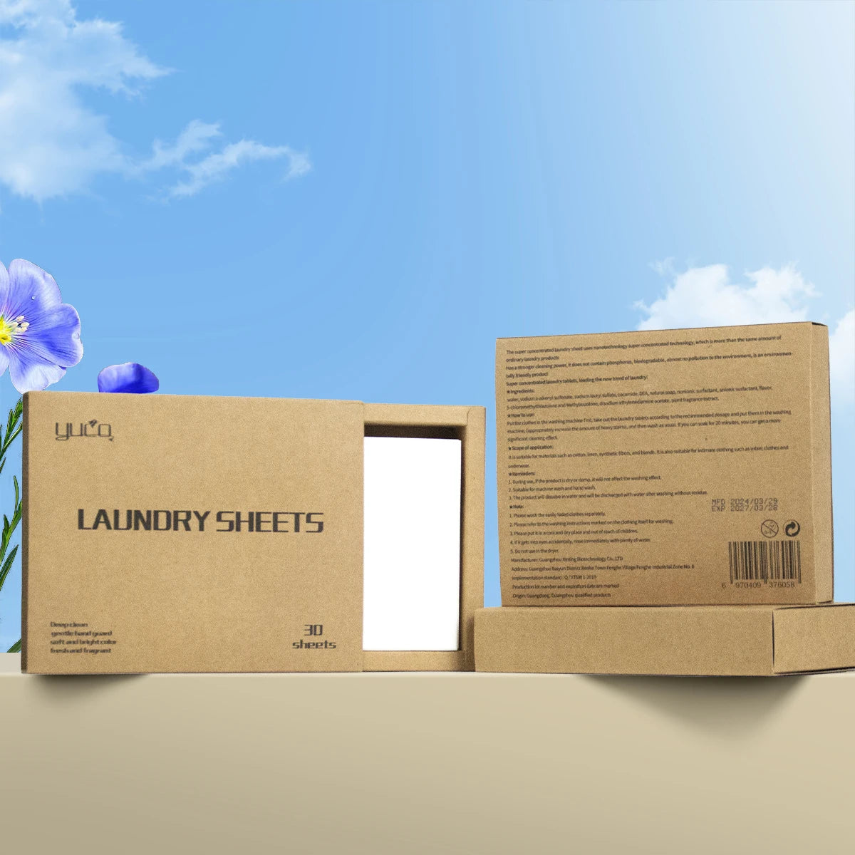 Customized Natural Fresh Fragrance Laundry Sheet Washing Clothes Cruelty Free Eco Friendly Laundry Detergent Sheets