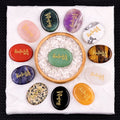 OEM/ODM Natural Crystal Palm Stone 'Om Mani Padme Hum' Carved Buddhist Mantra Spiritual Meditation and Healing Gift