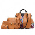 Designer 2018 PU Leather Women's Handbag 3 in 1 Set with Stylish Bag Accessories