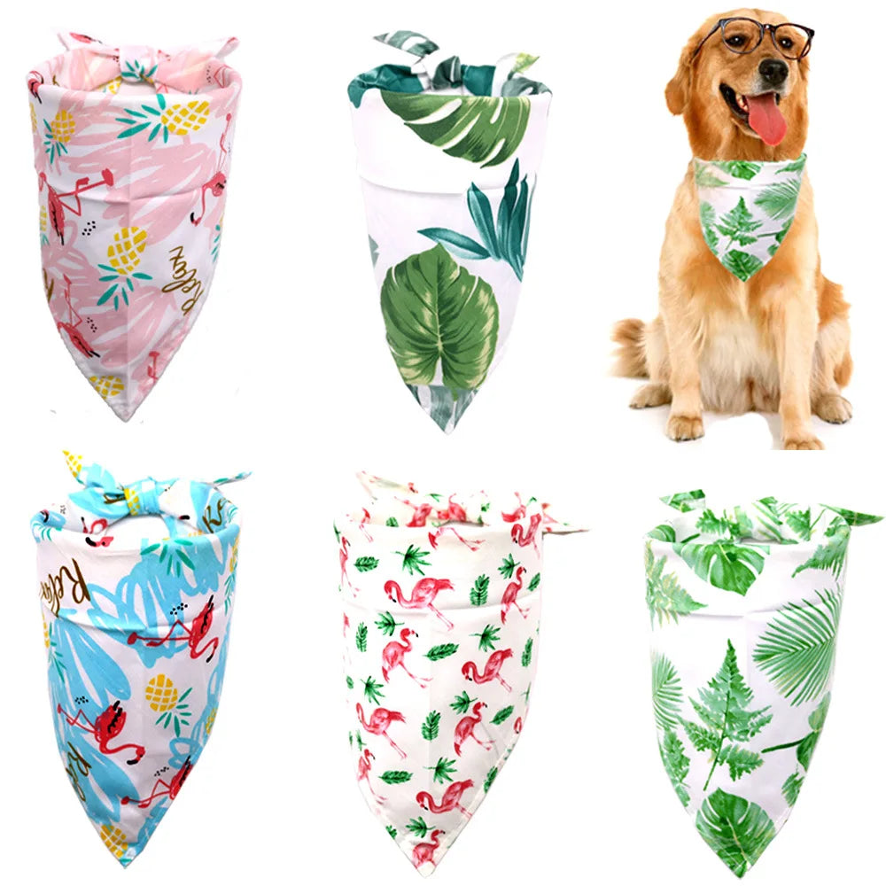 OEM Factory Wholesale Custom Logo Summer Pet Dog Scarf 100% Cotton Triangle Bandanas Bibs