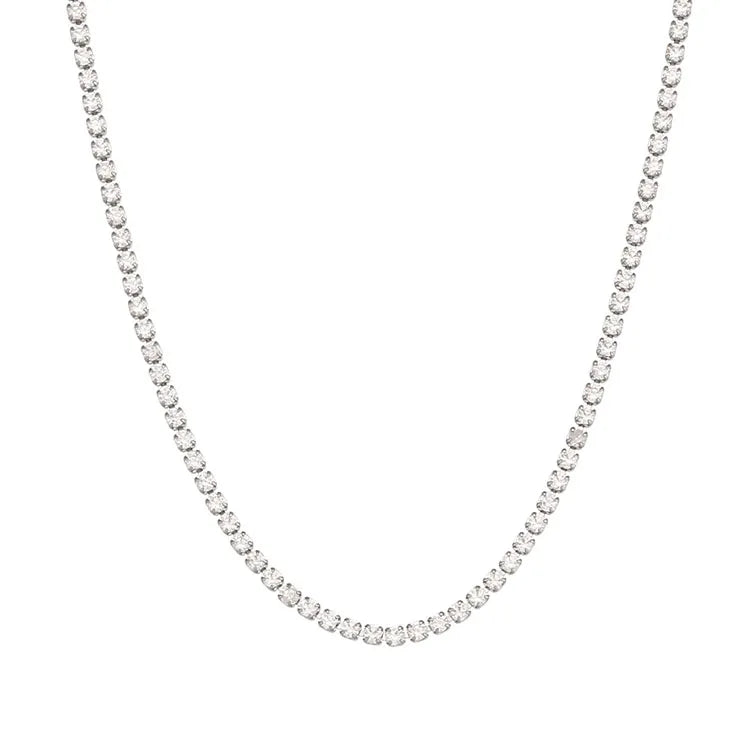 G2530 Wholesale Collier Bracciale 316L Stainless Steel 18K Gold PVD Plated Cubic Zircon Tennis Bracelet Jewelry Necklaces