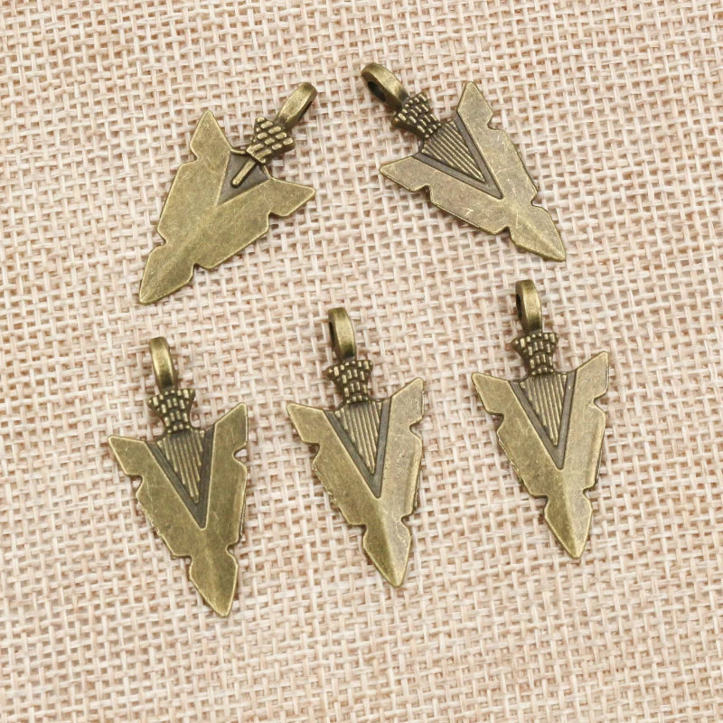 8pcs 28x15mm Charms Pendant Indian Arrowhead Fagger Antique Bronze DIY Jewelry Making Findings for Necklace Bracelet