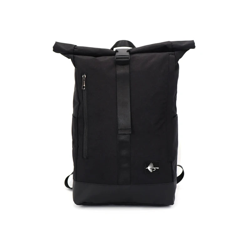 Custom Waterproof New Fabric Recycled Bottle Material Outdoor Travel Roll-top Backpack Rucksack Roll Top Polyester Bag Backpack