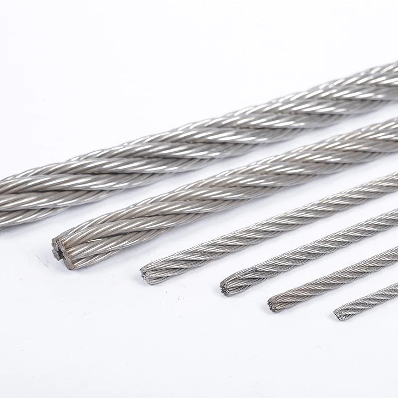 7*7 304 Stainless Steel Wire Rope Power Cableway Guardrail Greenhouse Protection Net Steel Wire Line Carton Packing Hardware