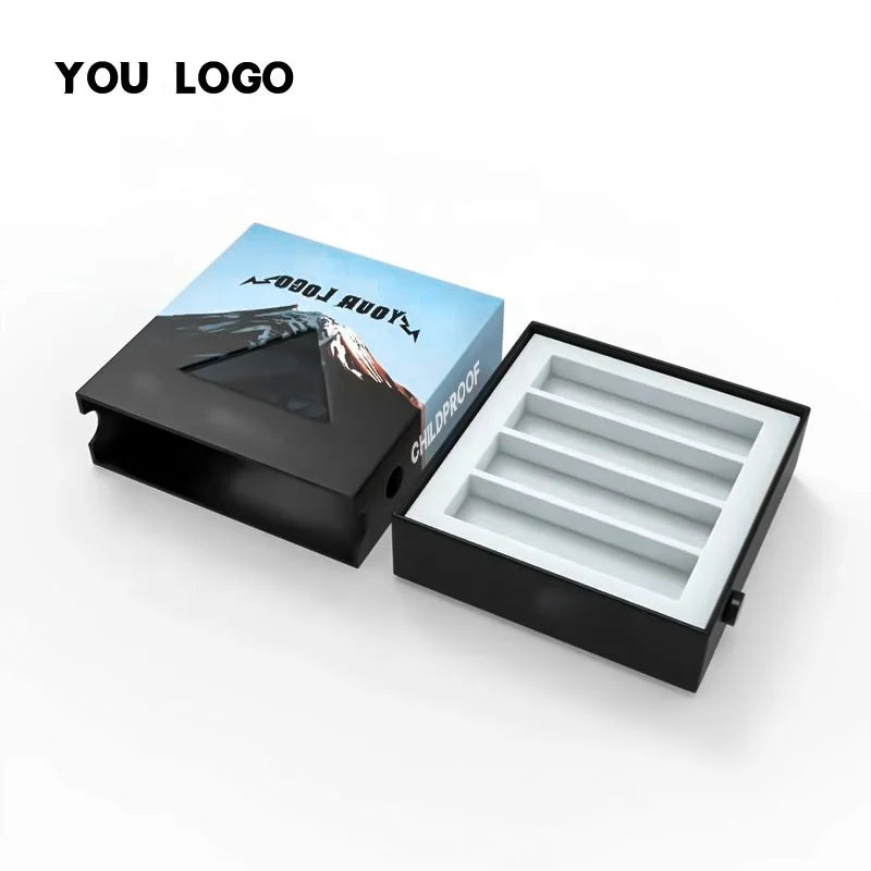 Custom Kraft Paper Designing Retail Hard Blank Mailing Long Gift Packaging Case 0.5ml 1.0ml Packaging Box With EVA