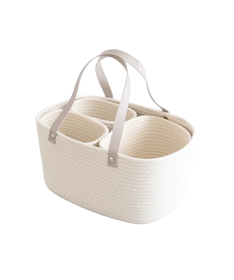Modern Baby Diaper Caddy Organizer Cotton Rope Nursery Storage Basket Portable Diapers Changing Table Eco-friendly Multifunction