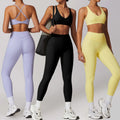 YIYI Back Twist Adjustable Bra Gym Fitness Sets High Waist Pants Active Wear Sets Quick Dry Women Athletic Suits Girls
