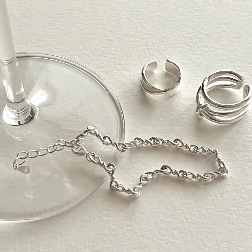 Fine Jewelry Bracelets 925 Sterling Silver Chain Twisted Link Bracelet Silver Fashion Bracelets Women