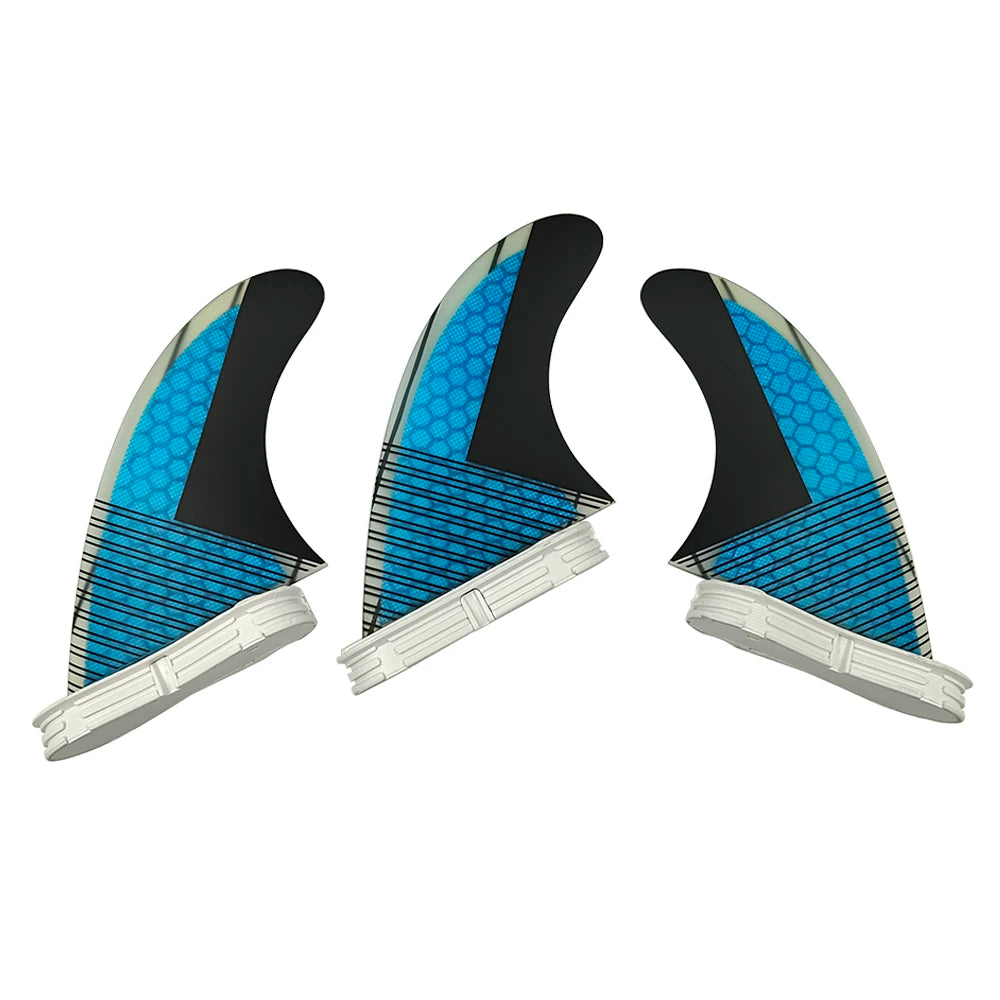 Wholesale Honeycomb Surfboard Fins G5 Tri Set Double Tab Fins Line Design Printing Shortboard Fins for Surfing