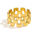 MICCI Waterproof Jewelry 18K Stainless Steel Gold Plated Unisex Big Men Rings Jewellery