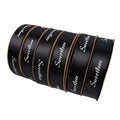 Custom Printed 100% Black Satin  Ribbon Brand Bronzing Double Face Gift Packaging