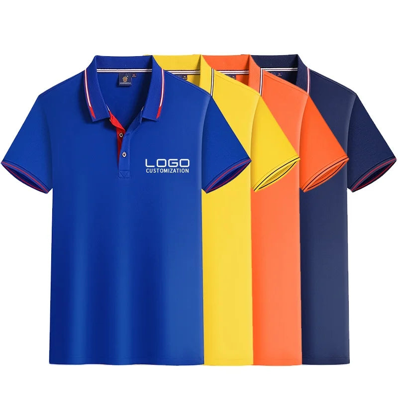 Breathable Quick Dry Fabric Silk Cotton Men's Polo Shirts Golf Collar t Shirts for Men Support Custom logo