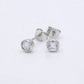DIFEIYA 925 Sterling Silver Round Zircon Stud Earrings Mini Simple Round Stud Earrings Women