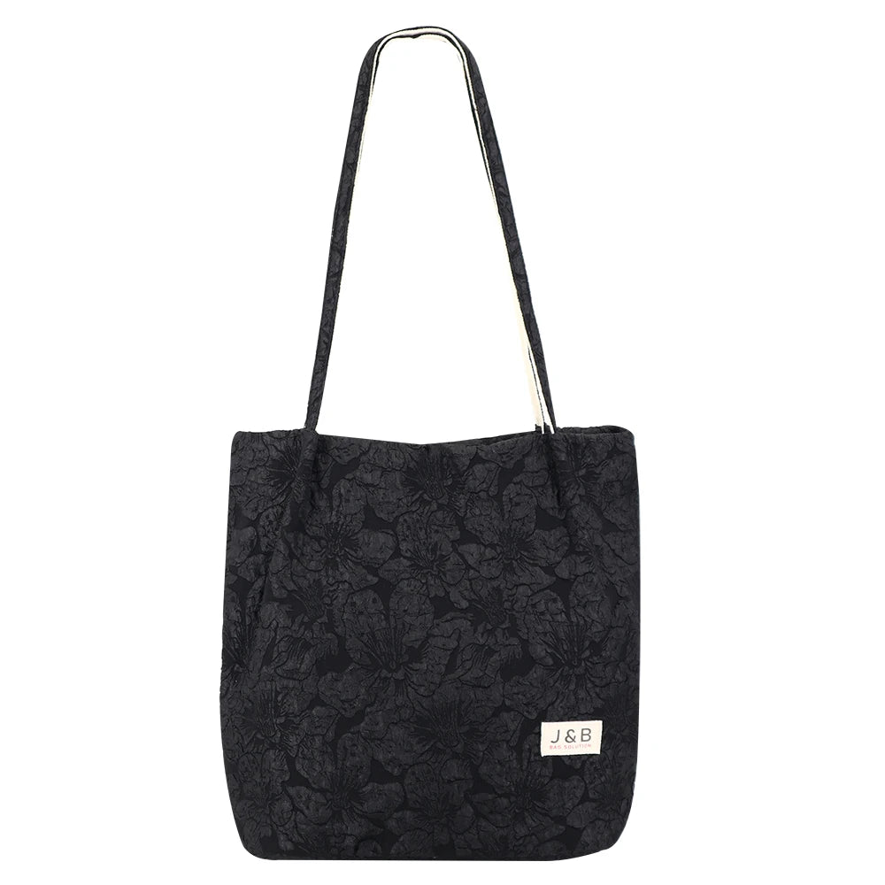 Special Material 3D Flower Embossed Fabric Tote Shopping Bags for Brand Shopper Graceful Party Makeup Cosmetic Tote Bag for Lady