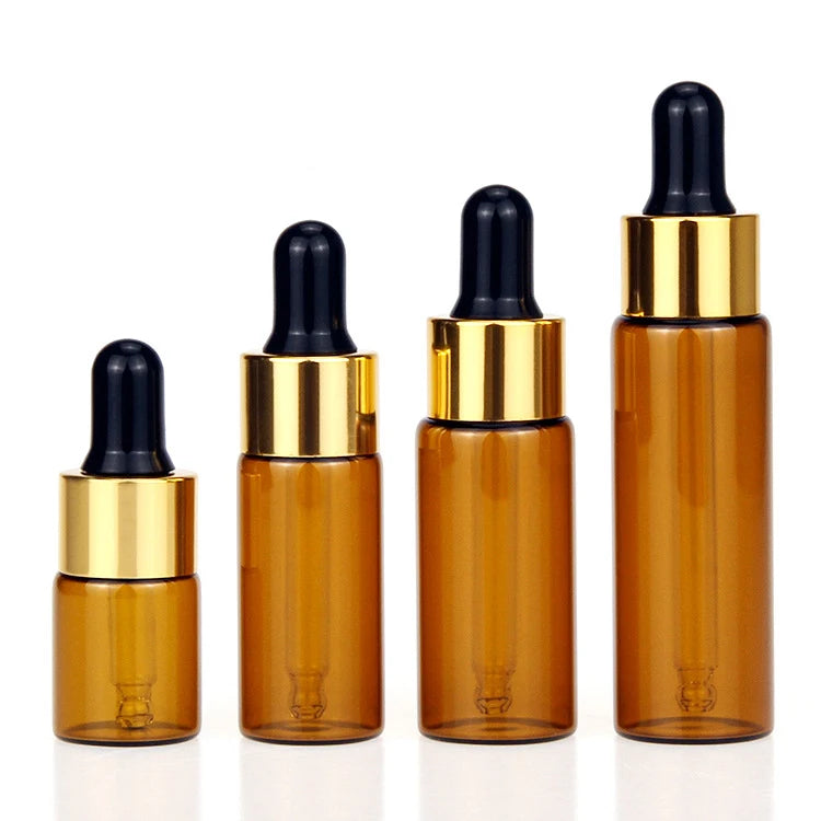 5ml 10ml 15ml 20ml Amber Glass Dropper Bottle Refillable Empty Clear Essential Oil Glass Dropper Bottle With Dropper Cap
