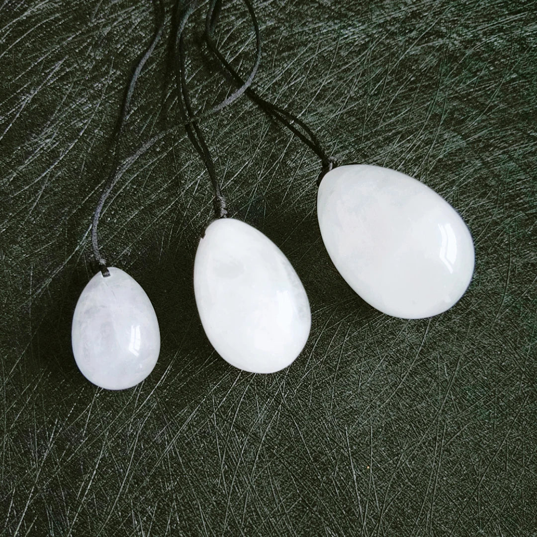 DIY Clear Quartz Yoni Egg Vaginal Tightening Love Egg Kegel Exerciser Women Natural Stone Crystal Hygiene Yoni Ball S M L