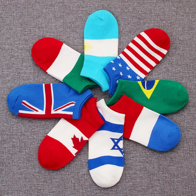 Wholesale  Flag Socks Business Men's Cotton Sports No Show Socks