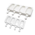 Popsicle Molds Silicone Ice Pop Molds 4 Cavities Homemade Popsicle Maker Ice Cream Mold Oval  for DIY Ice Cream