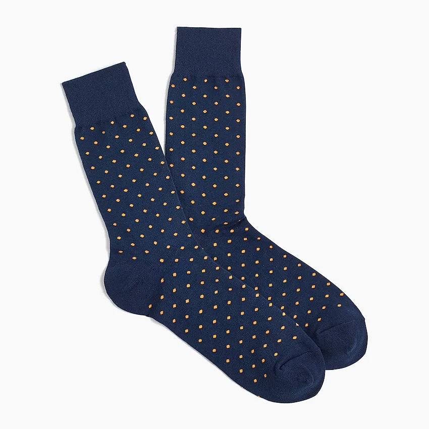 Wholesale Custom LOGO Men Microspot Cotton Crew Dress Dot Socks