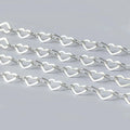 GP US 2.0mm 2.8mm Flat Heart Love Chains S925 Silver Bulk Permanent Jewelry Genuine love Heart Unfinished Chain Wholesale