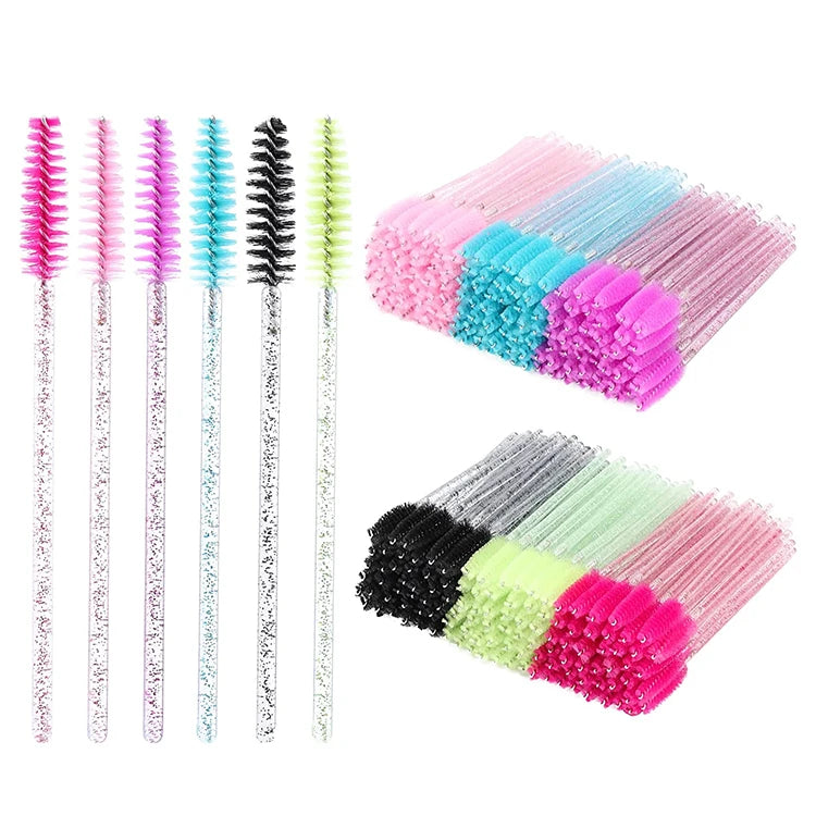 Wholesale CNKlash Black Pink Lash Extensions Spoolies Disposable Mascara Wands Synthetic Hair Applicator Eyelash Brush Beauty