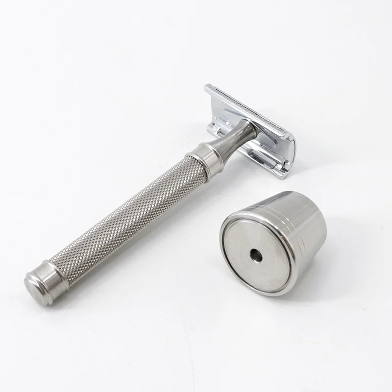 China Top Manufacturer JDK Private Label Safety Razor Kit Chrome Stainless Steel Shaving Men's Double Edge Blade Metal Razor