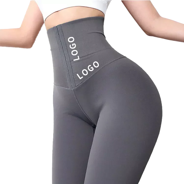 Custom logo Gym Workout Yoga Shapewear High Waist Trainer Slim Leg Shaper Butt Lift Seamless Yoga Pants Leggings for Women