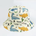 Custom Logo Children's Dinosaur Cartoon Printed Winter Formal Business Daily Bucket Hat Sports Outdoor Fishing Ski Party Casual