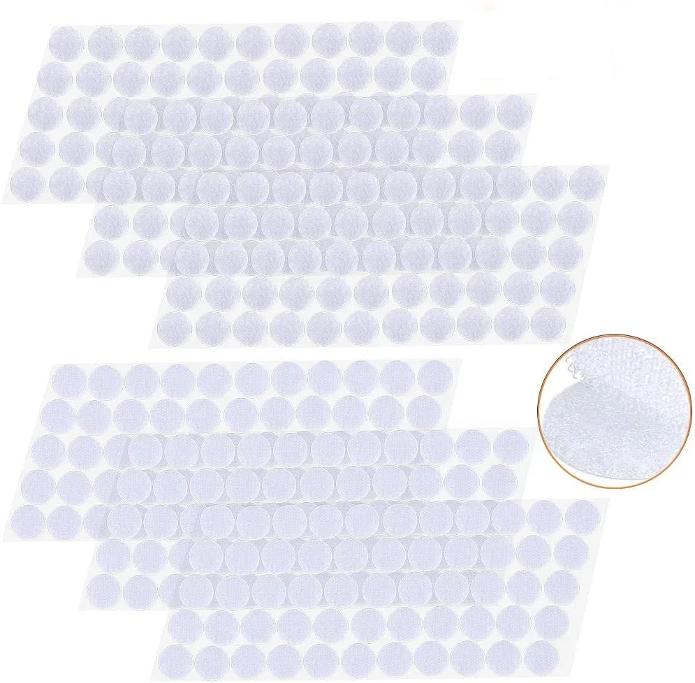 Eco-Friendly 16mm White Self-Adhesive Nylon Dots Heat Resistant Hook & Loop Straps for Shoes Bags Garments