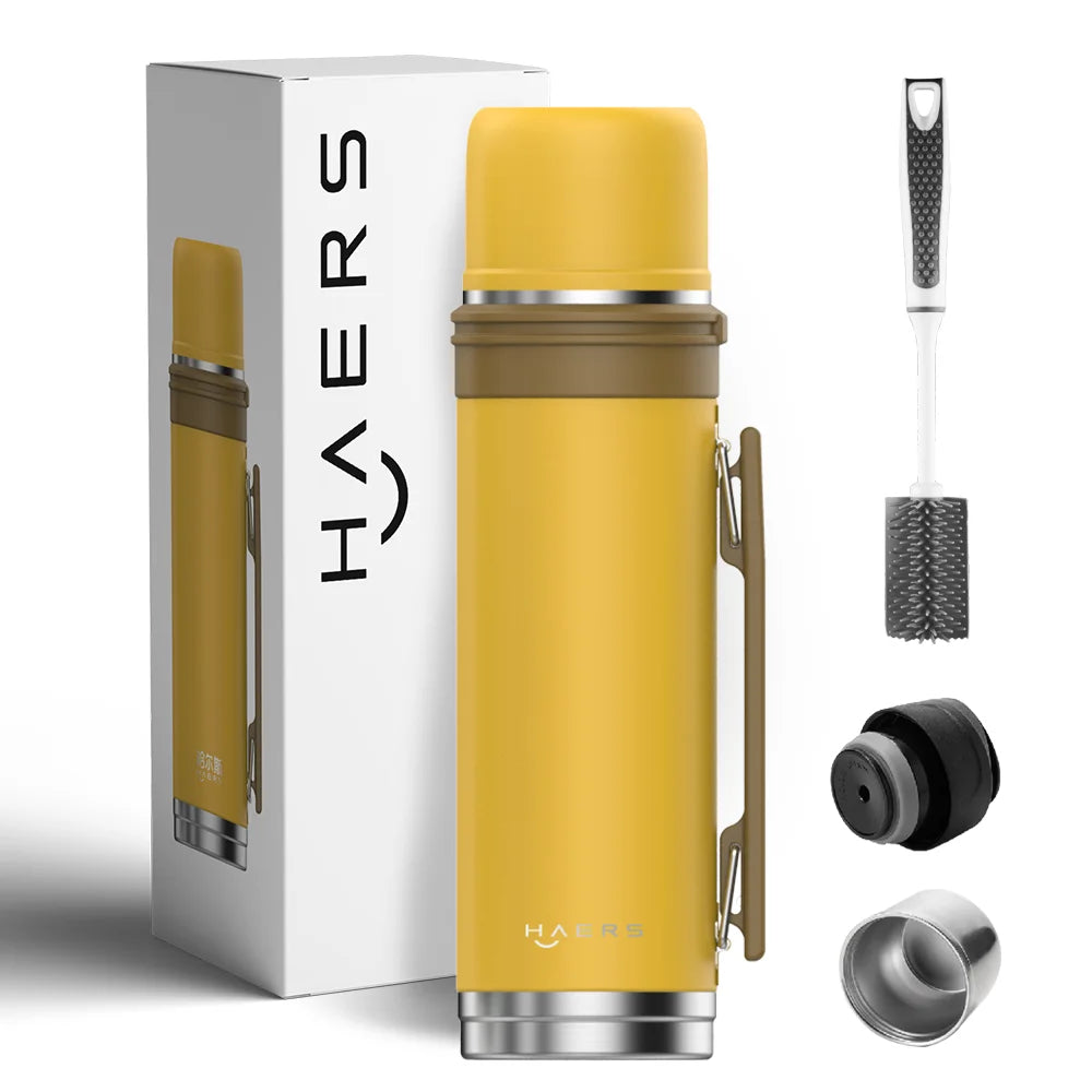 1000ml Custom Double Layer 304 Customized Stainless Steel Insulation Travel Water Bottle Thermos With Handle